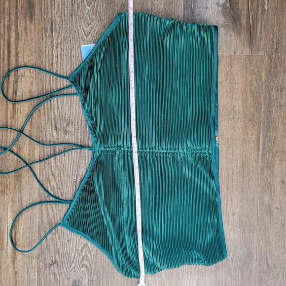 Cider Solid Press Crease Crop Tank Top – Green Ribbed Knit (Size XL, NWT) - Picture 9 of 14